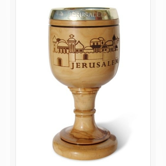 Large Olive Wood Communion Cup Hand Made - Picture 1 of 8